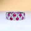 925 Sterling Silver Ruby Ring with Diamond 925 Sterling Silver Ruby Ring with Diamond