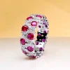 925 Sterling Silver Ruby Ring with Diamond 925 Sterling Silver Ruby Ring with Diamond