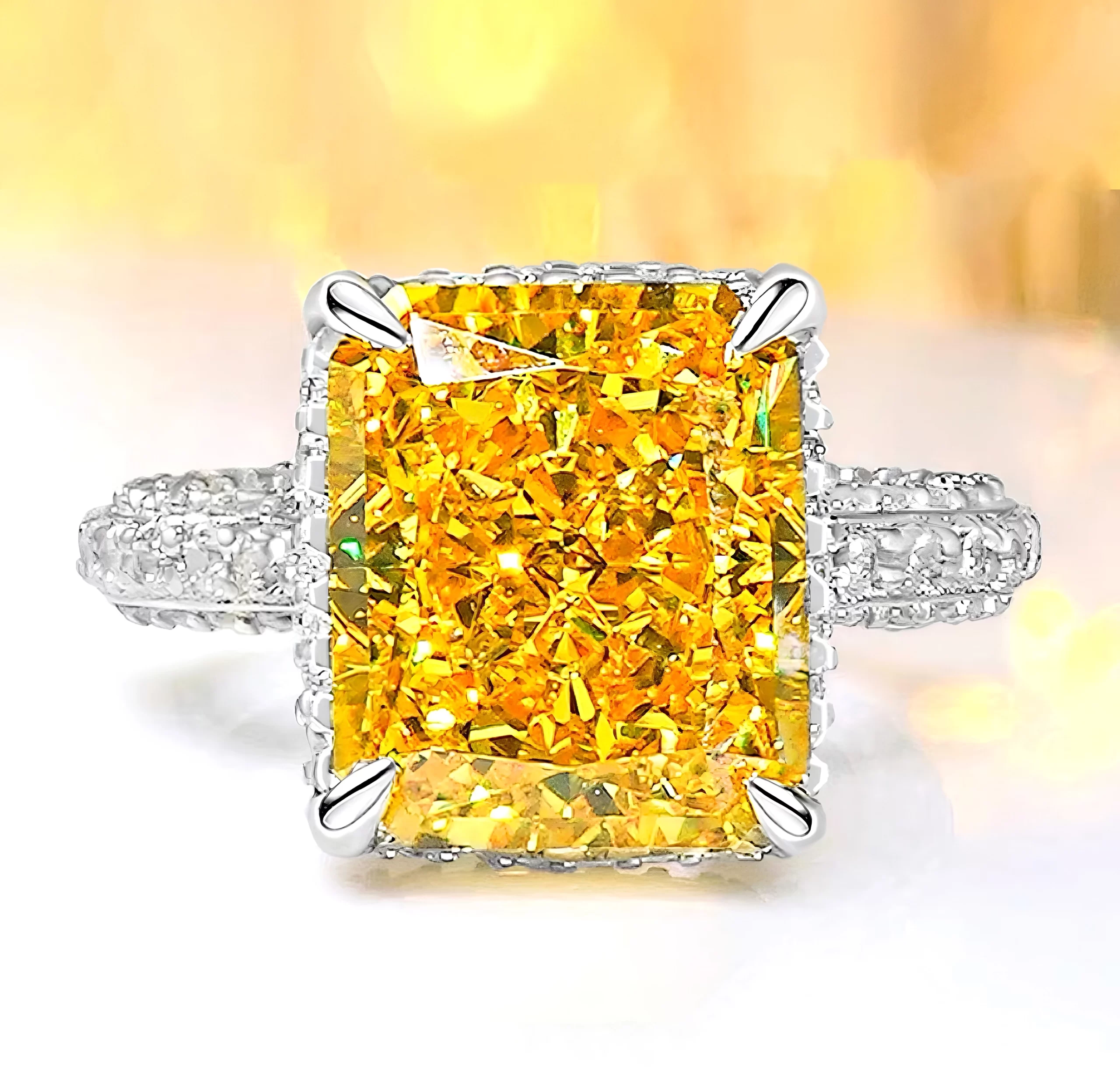 8ct Princess Cut Citrine Ring