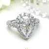4ct Pear Diamond Ring Halo Setting 4ct Pear Diamond Ring Halo Setting