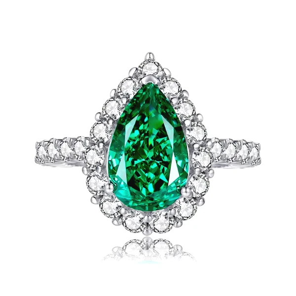 4ct Pear Diamond Ring Halo Setting 4ct Pear Diamond Ring Halo Setting