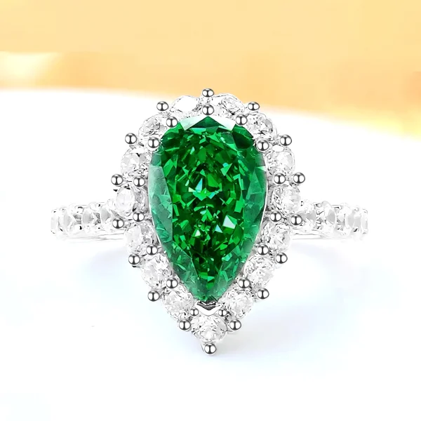 4ct Pear Diamond Ring Halo Setting 4ct Pear Diamond Ring Halo Setting