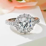 3ct Round Diamond Halo Engagement Ring