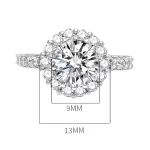 3ct Round Diamond Halo Engagement Ring