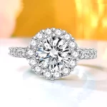 3ct Round Diamond Halo Engagement Ring