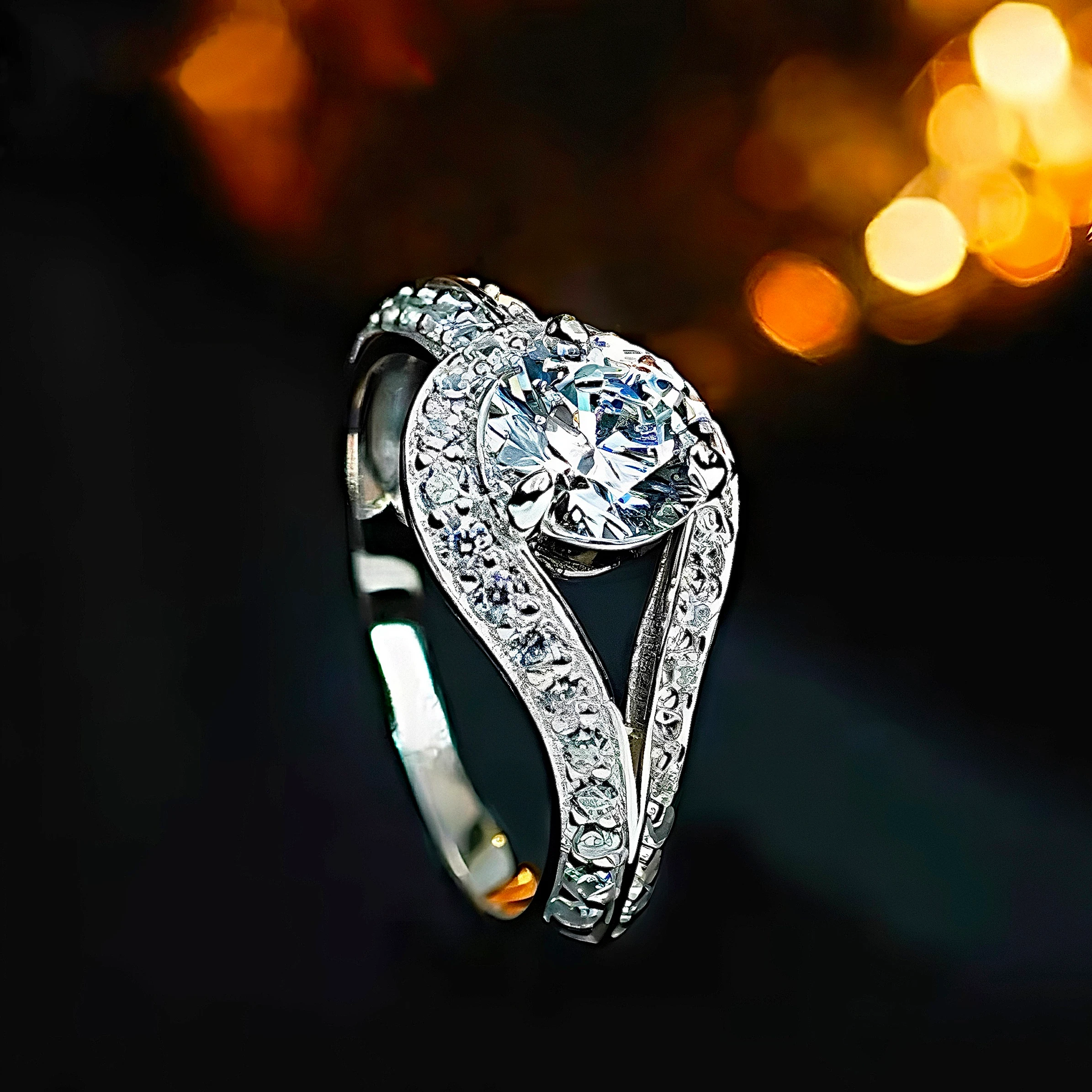 1.5ct Knot Round Diamond Ring