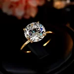 4ct Gold Round Diamond Ring