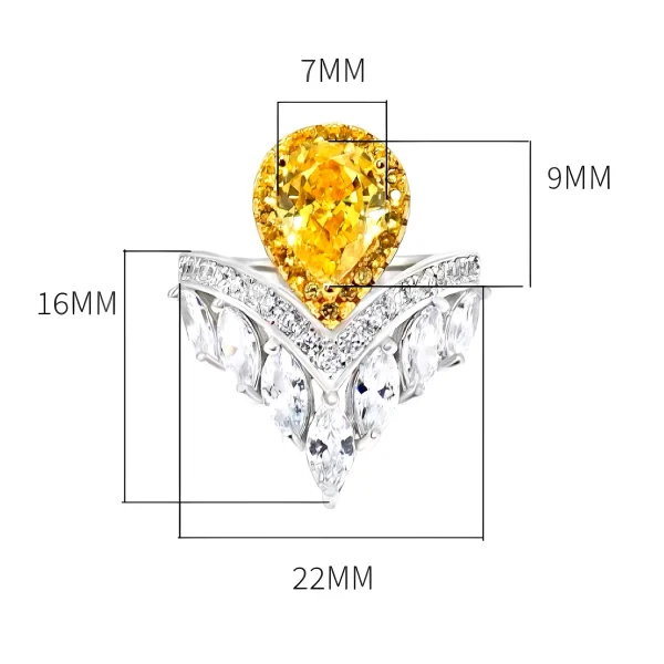 2.5ct Pear Princess Crown Citrine Ring 2.5ct Pear Princess Crown Citrine Ring