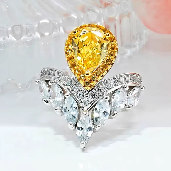 2.5ct Pear Princess Crown Citrine Ring 2.5ct Pear Princess Crown Citrine Ring