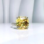 10ct Asscher Cut Citrine Ring