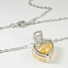 5ct Crushed Ice Heart Citrine Necklace