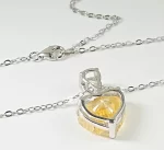 5ct Crushed Ice Heart Citrine Necklace