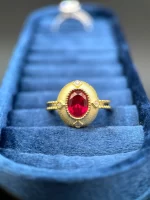 2ct Gold Plated Vintage Ruby Ring