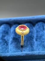 2ct Gold Plated Vintage Ruby Ring