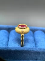 2ct Gold Plated Vintage Ruby Ring