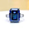 Three Stone 10ct Emerald Cut Sapphire Ring Three Stone 10ct Emerald Cut Sapphire Ring