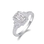 Moissanite 1.0carat Octagon Halo Diamond Ring