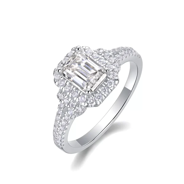 Moissanite 1.0carat Octagon Halo Diamond Ring Moissanite 1.0carat Octagon Halo Diamond Ring