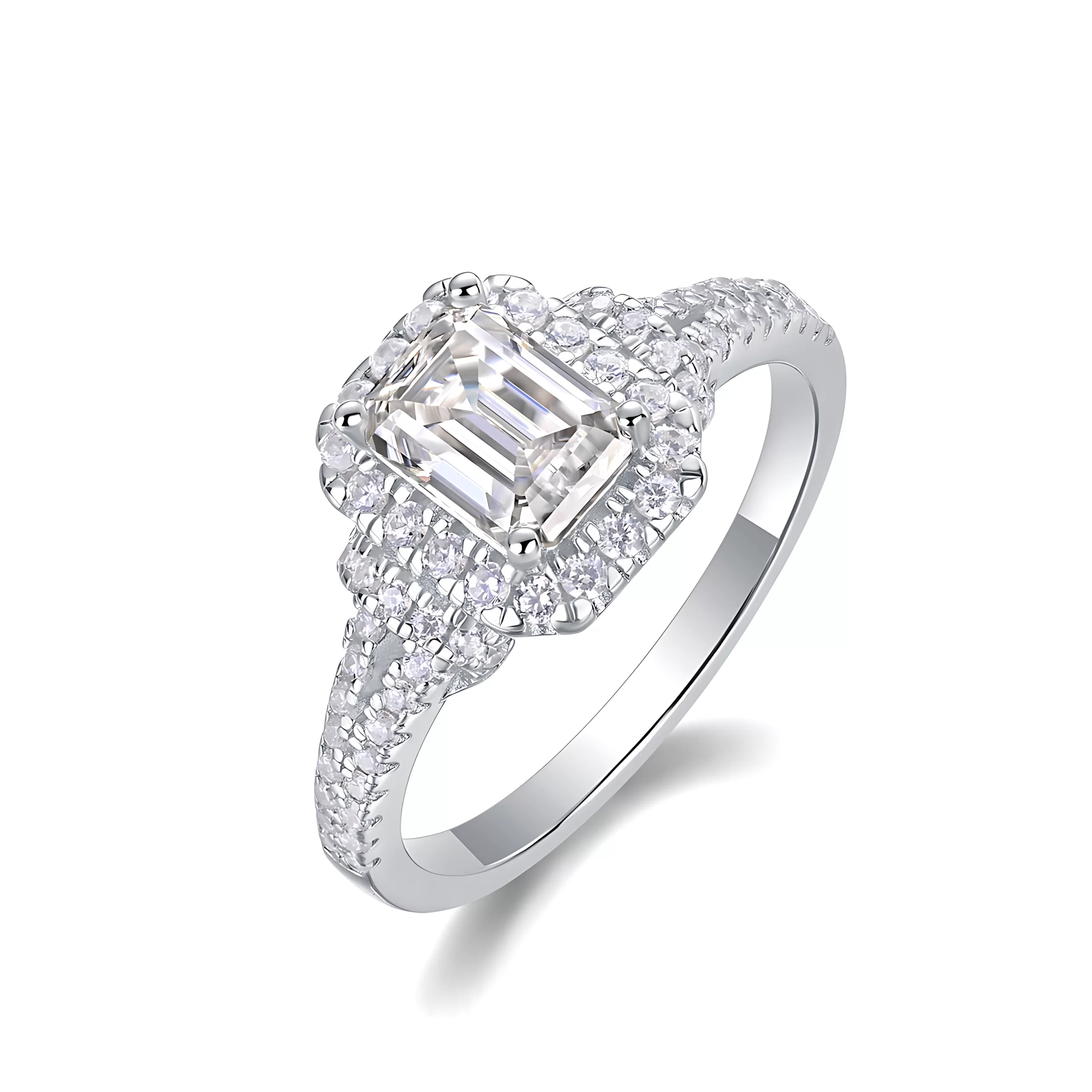 Moissanite 1.0carat Octagon Halo Diamond Ring