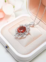 8ct Leaves Ruby Necklace