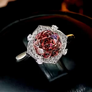 2ct Halo Rose Quartz Ring 2ct Halo Rose Quartz Ring