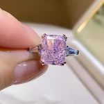 4ct Radiant Cut Pink Diamond Ring