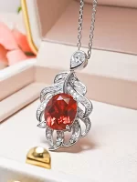 8ct Leaves Ruby Necklace