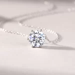 Moissanite 3.0carat Round Diamond Necklace