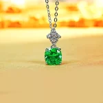 3ct Crushed Ice Emerald Necklace