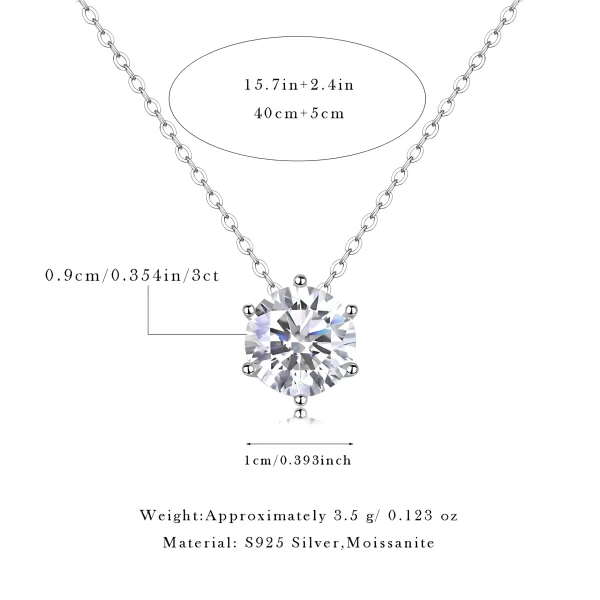 Moissanite 3.0carat Round Diamond Necklace!!1110428241-0-cib 拷贝. Moissanite 3.0carat Round Diamond Necklace