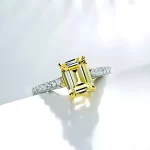 2ct Emerald Cut Citrine Ring