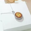 3ct Oval Crushed Ice Citrine Necklace