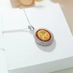 3ct Oval Crushed Ice Citrine Necklace