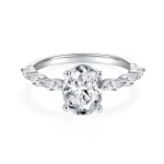 Moissanite 2 Carat 4-Prong Oval Diamond Ring