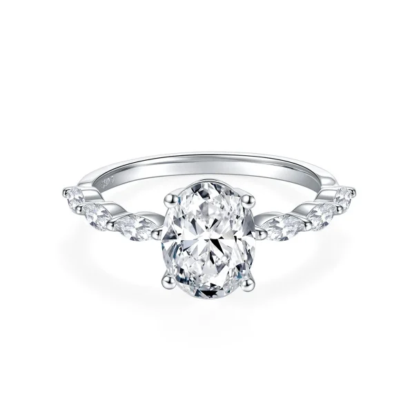 Moissanite 2.0carat 4-Prong Oval Diamond Ring Moissanite 2.0carat 4-Prong Oval Diamond Ring