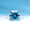 4ct Princess Cut Aquamarine Ring