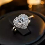 0.8ct Halo Heart Diamond Ring