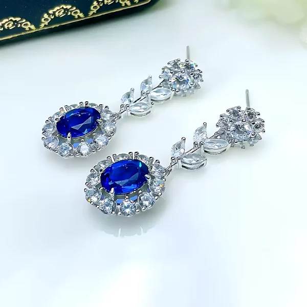 Radiant 2ct Drop Sapphire Earrings Radiant 2ct Drop Sapphire Earrings