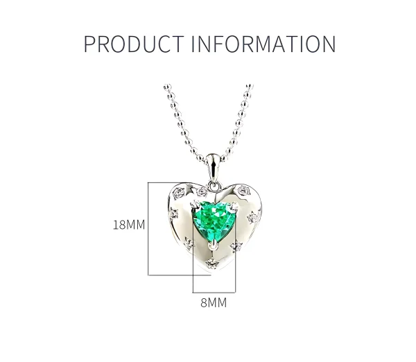 2ct Halo Setting Heart Tourmaline Green Necklace 2ct Halo Setting Heart Tourmaline Green Necklace