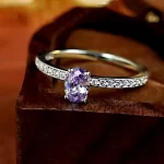 0.8ct Oval Amethyst Ring