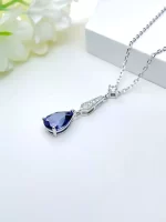 3ct Tear Sapphire Necklace