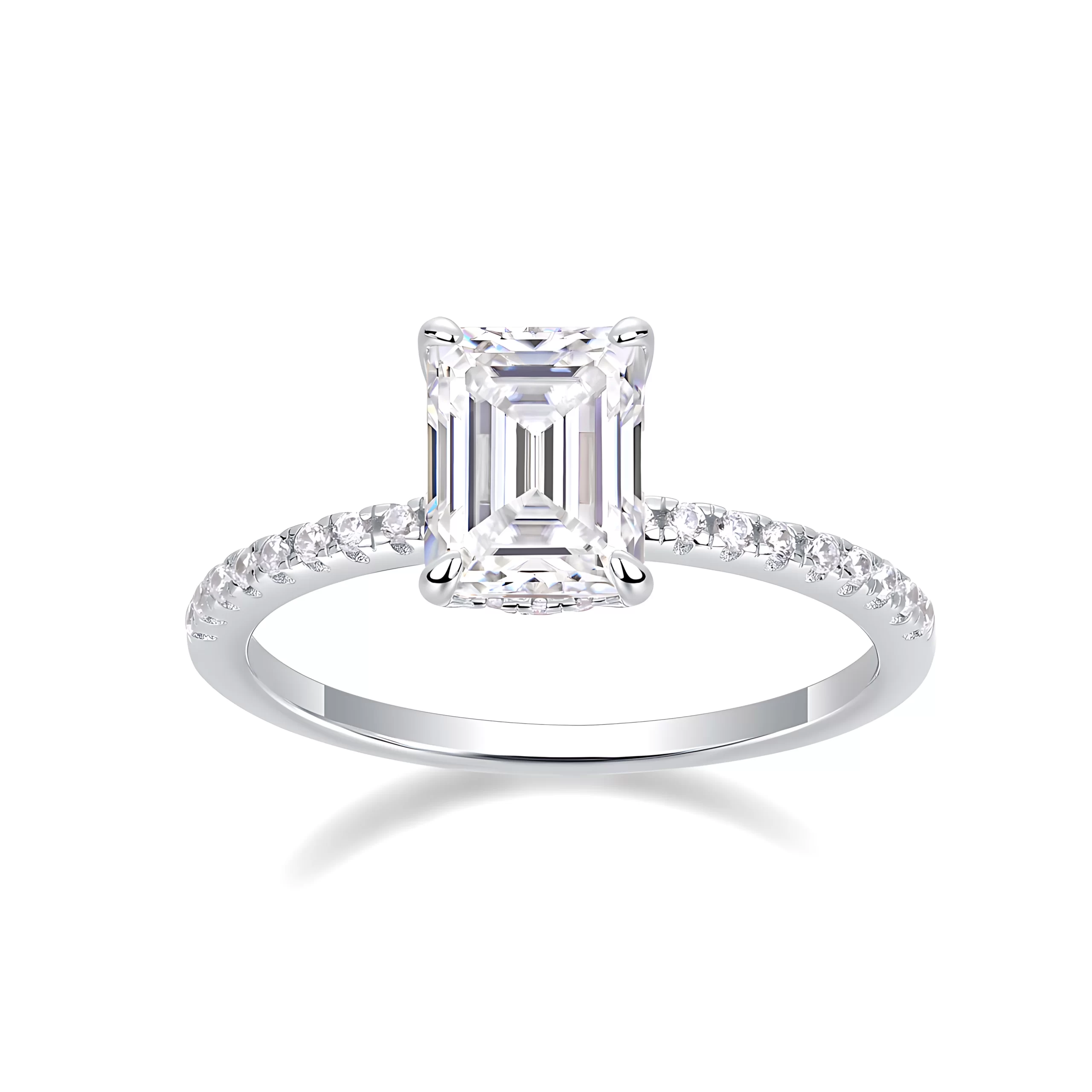 Moissanite 1.5carat Emerald Cut Diamond Ring