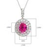 4ct Halo Setting Round Pink Tourmaline Necklace