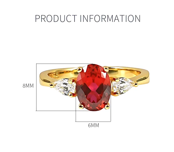 2ct Three Stones Ruby Ring