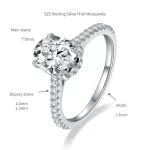 Moissanite Vintage 2.0carat Oval Diamond Ring