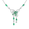 925 Sterling Silver Butterfly Emerald Pendant