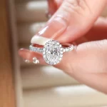 Halo Setting Oval Diamond Ring