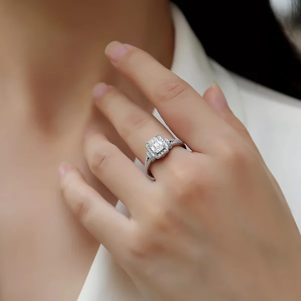 Moissanite 1.0carat Octagon Halo Diamond Ring Moissanite 1.0carat Octagon Halo Diamond Ring