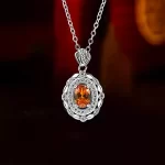 1ct Platinum Orange Citrine Necklace