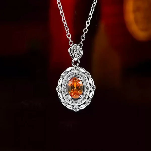 1ct Platinum Orange Citrine Necklace